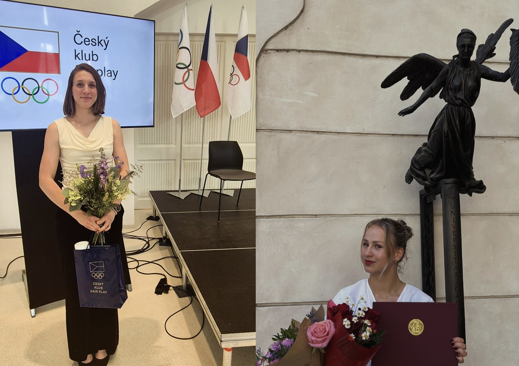 Úspěchy českých pětibojařek: ceny od Českého klubu fair play i rektora Univerzity Karlovy